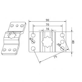 SUPPORTO DA PARETE CON FORO 16x16MM PER MOTORIDUTTORI TUBOLARI DIAMETRO 59MM