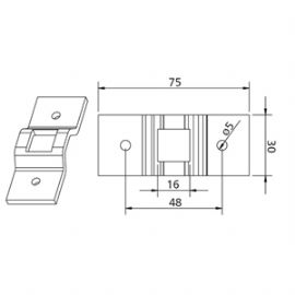 SUPPORTO DA PARETE CON FORO 16x16MM QUADRATO PER MOTORIDUTTORI TUBOLARI