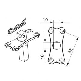 STAFFA  PERNO QUADRO PER MOTORIDUTTORI TUBOLARI DIAMETRO 45mm Confezione 10 pezzi