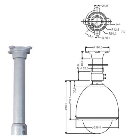 Staffa per Speed Dome per montaggio pendente