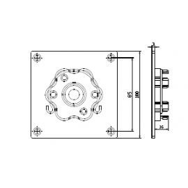 Adattatori compatibili con testa a stella Staffa da parete per motoriduttori Ø45 v2 163474